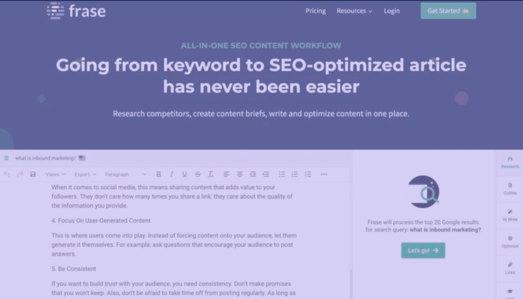 Frase - Beyond GPT-3 Top 7 Trending Content Marketing AI Tools for 2023