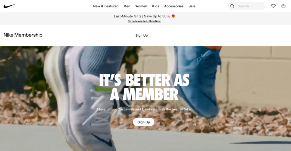 Nike membership - FOMO Marketing Examples